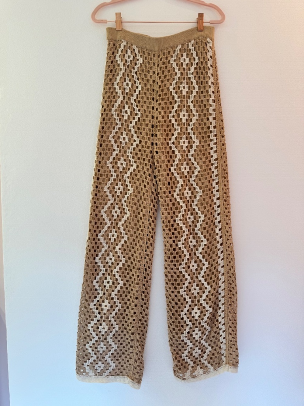 Z Supply Oasis Crochet Top & Loma Crochet Pant Set Beige Cotton Boho Small - Picture 10 of 12